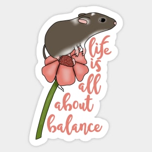 Life is all about balance (gerbil on flower) Sticker